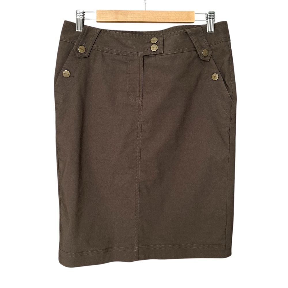 MEXX Stretchy Cotton Blend Pencil Skirt, Brown, Size 8